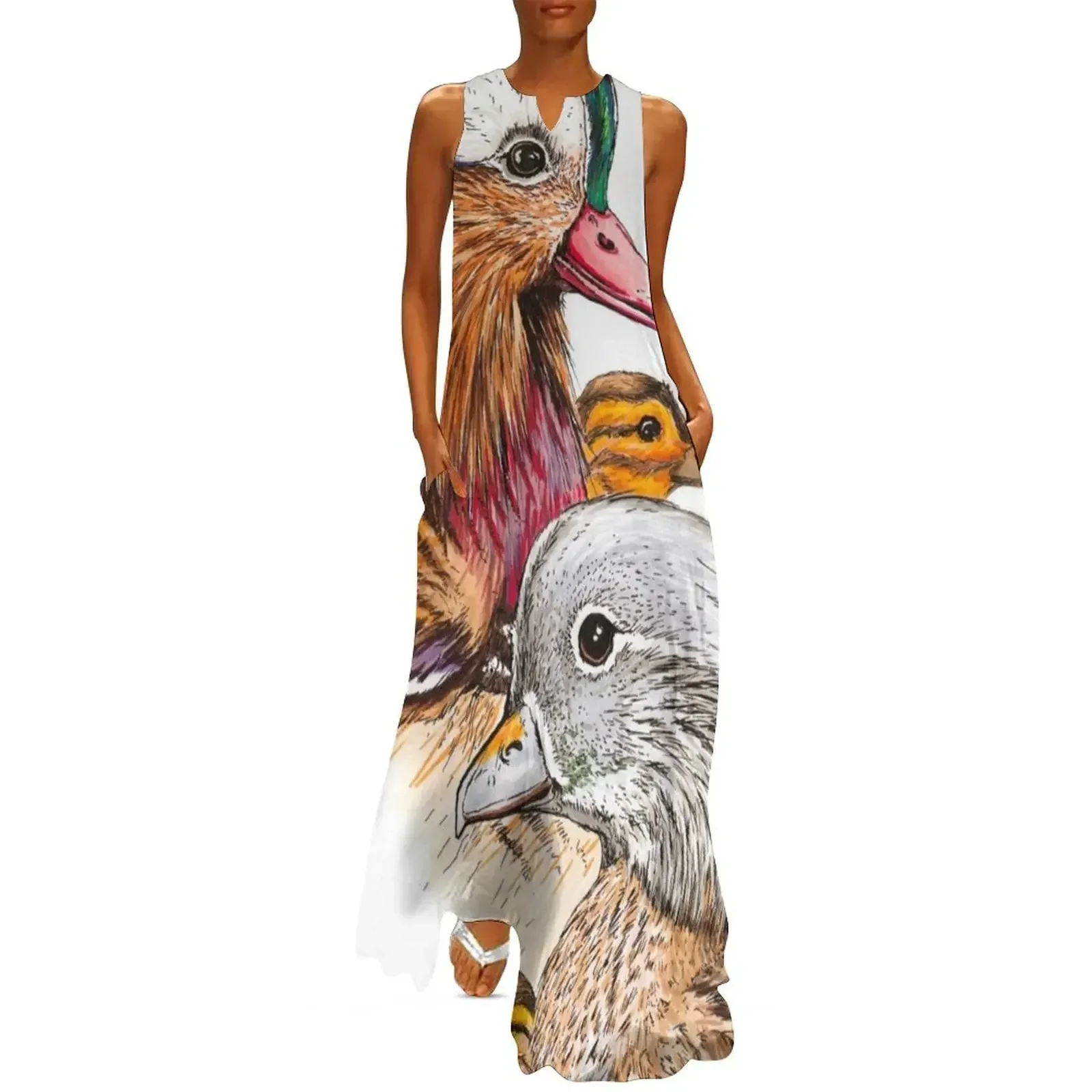

Mandarin ducks Long Dress Dresses for wedding party prom dresses wedding dresses for parties clothes for woman Dress