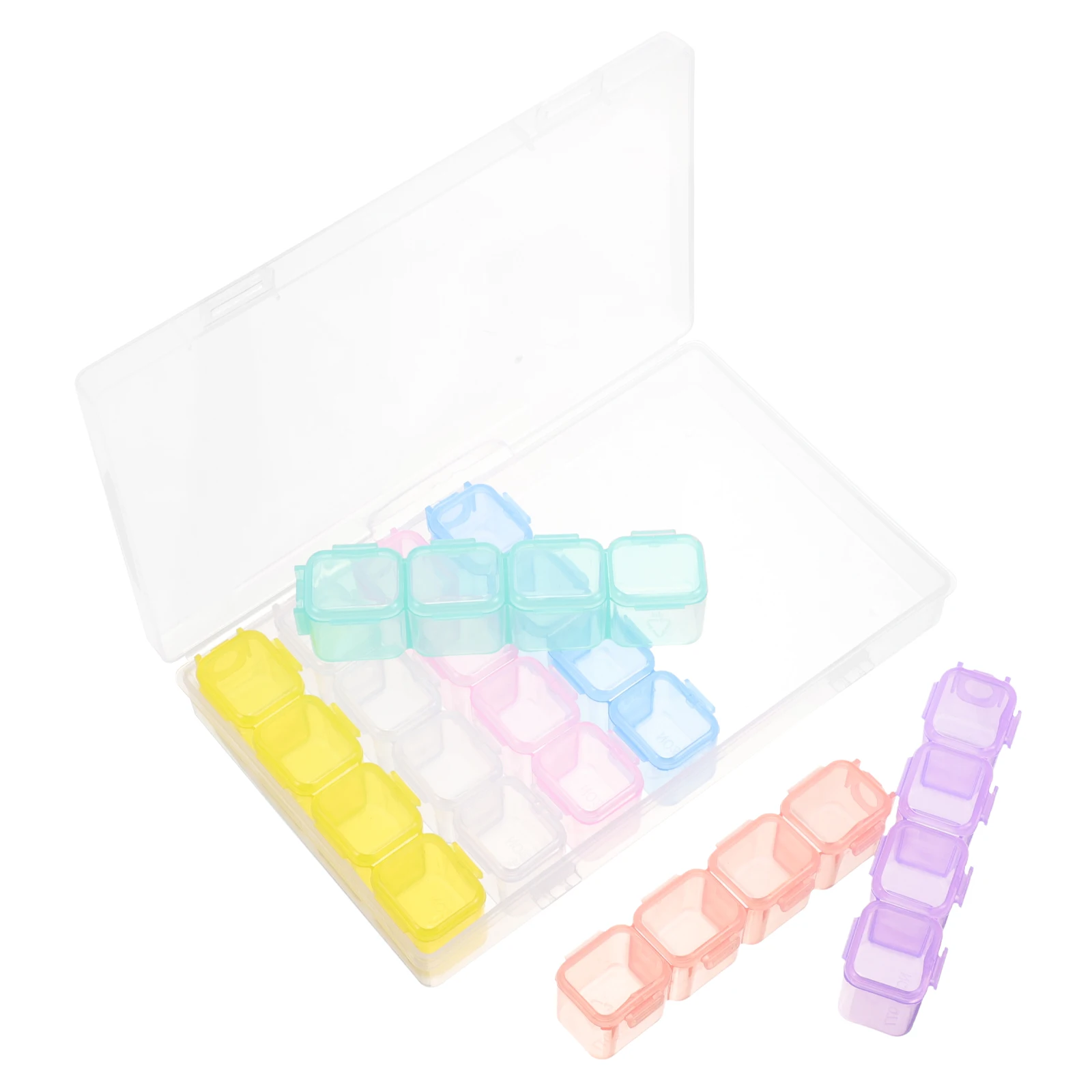 

28 Compartments Box Transparent Plastic Earring Storage Organizer Dustproof Compartments Jewelry Storage Holder Gift Idea