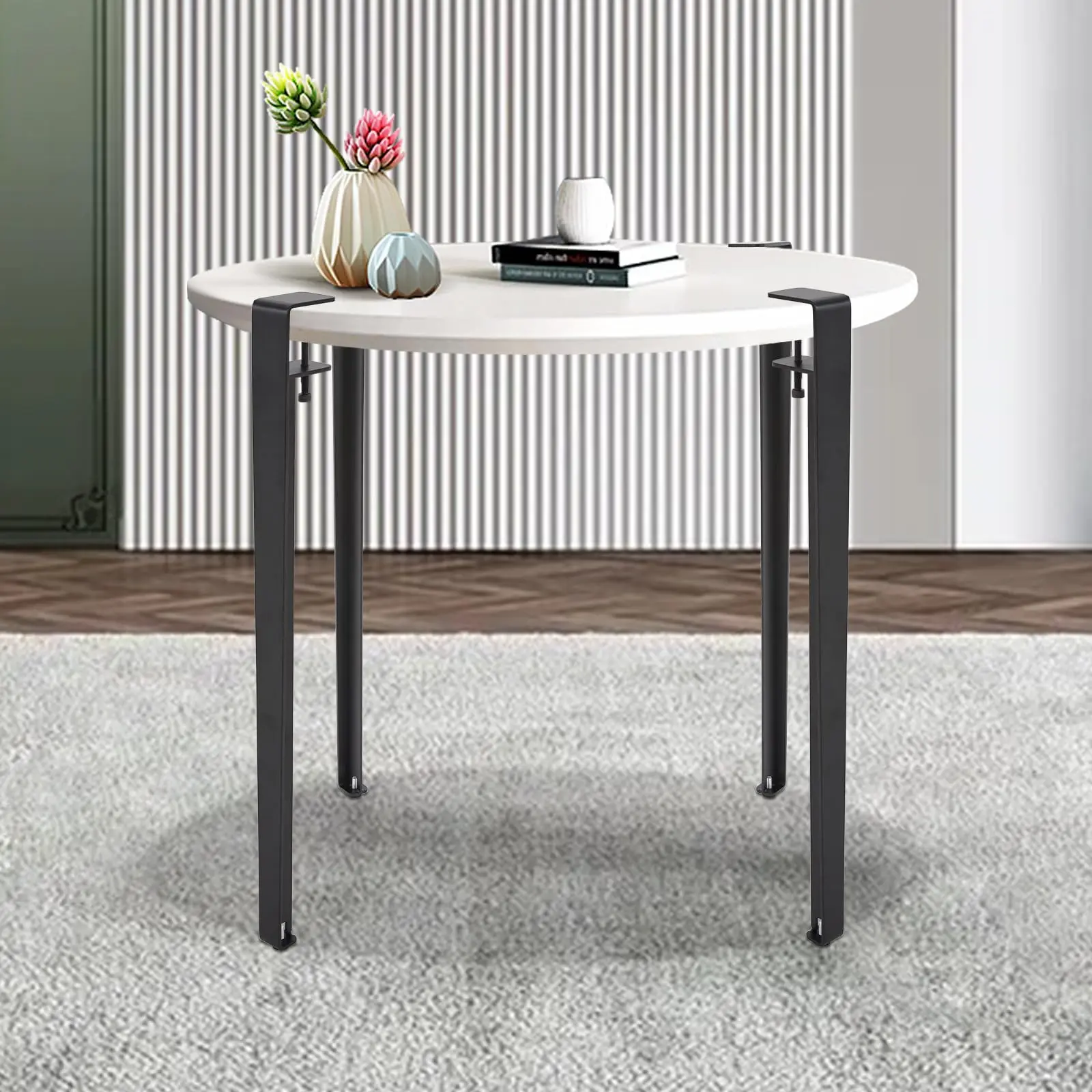 Dyrabrest 4 個テーブル脚 28 インチデスク脚調節可能な F 字型サポートフィート高耐久交換脚調節可能なクランプ & Fo