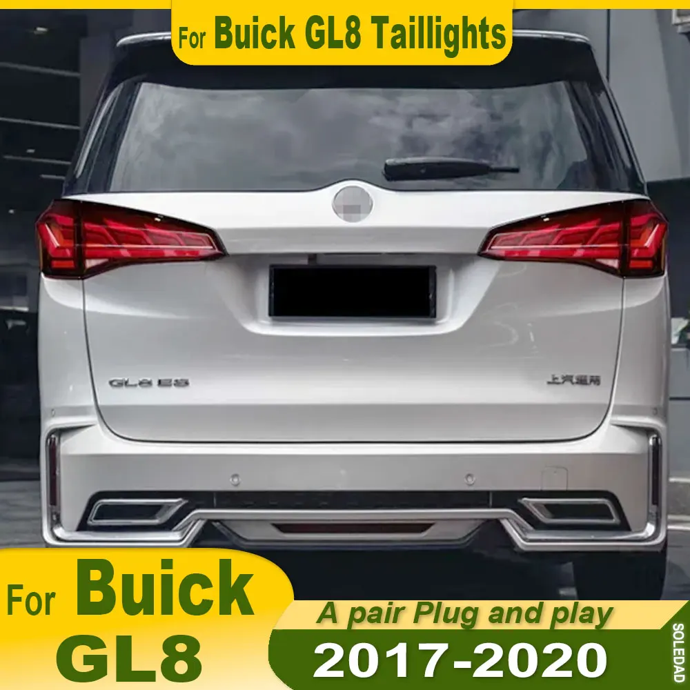 Car Tailligts For Buick GL8 2017-2019 taillight assembly modification LED rear taillight running lights flow turn signal light