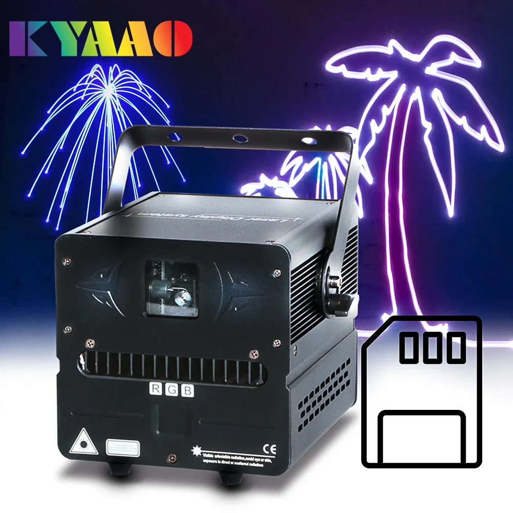 2024 SD Card Laser DIY 260+patterns Dmx Disco Stage Lighting Effects Dj RGB Soundcontrol Device Christmas Dance Event Projector