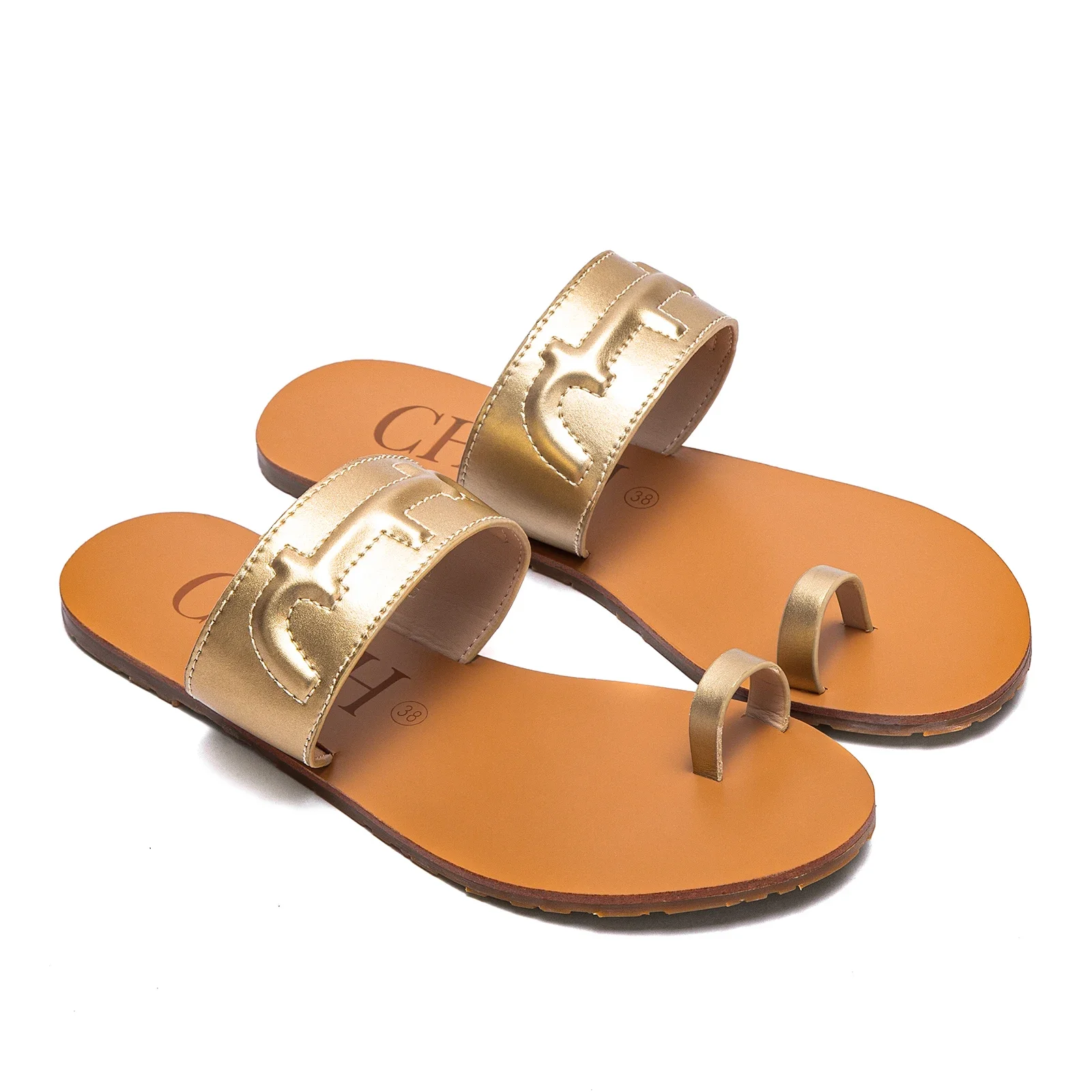 

CH Women's Sandals New Simple Casual Flat Shoes Woman Beach Shoes