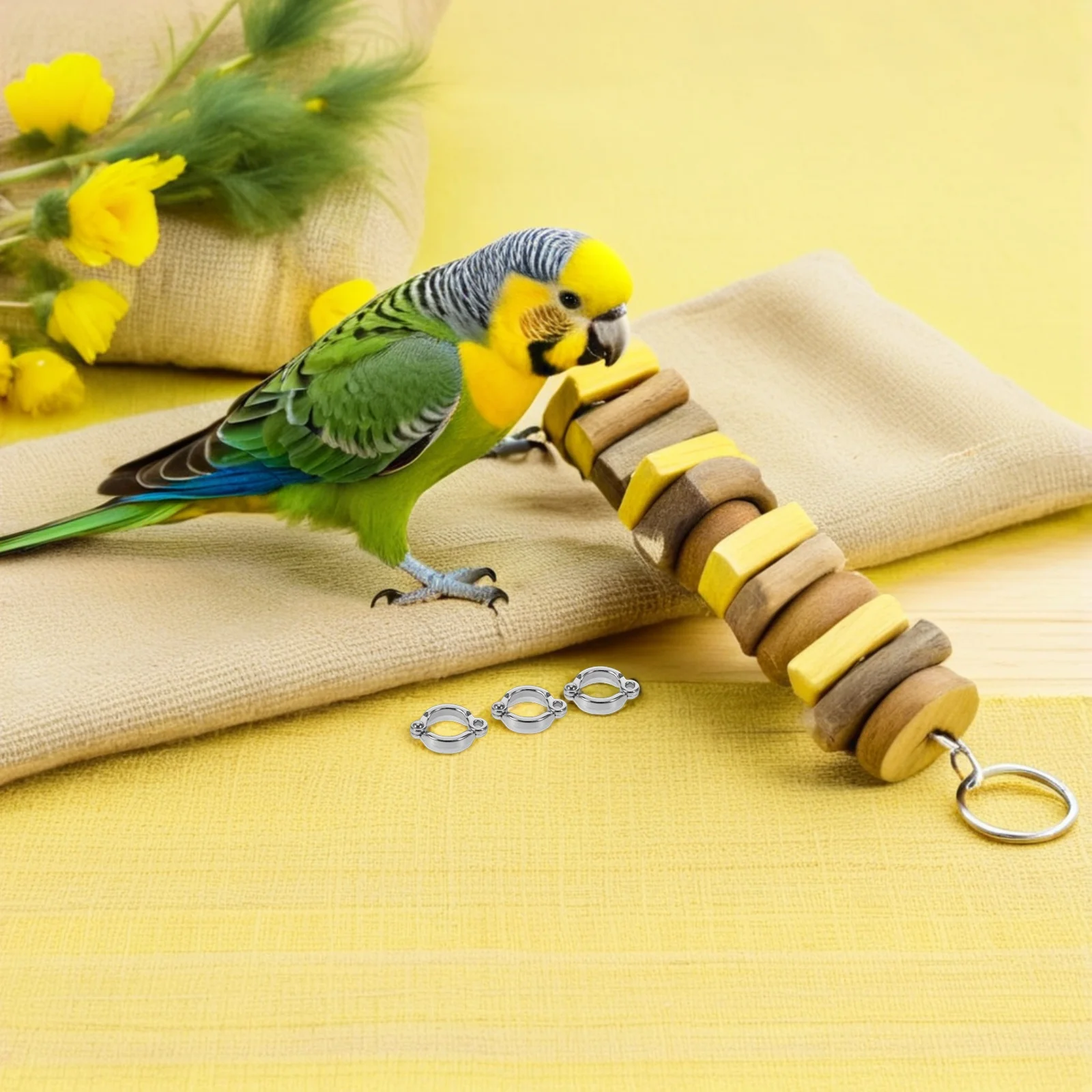 

15Pcs Bird Leg Bands Reusable Metal Foot Rings for Parakeet Cockatiel Parrotlet Open Split Ring Pet Identification Accessories