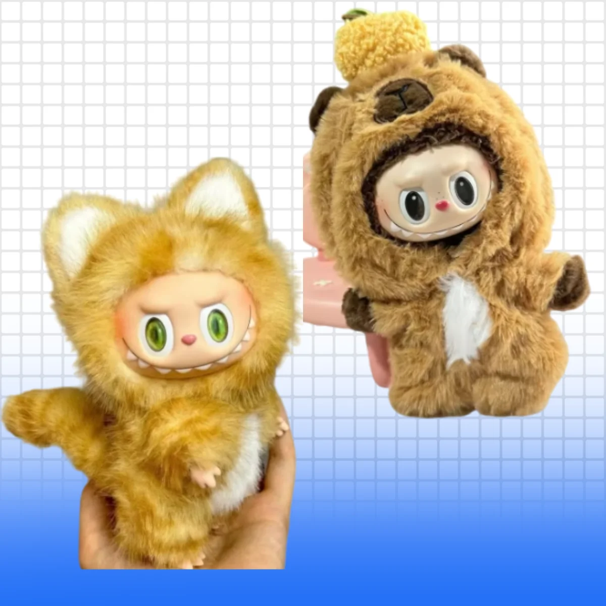 17cm 라부부 귀여운 고양이 인형 피규어 스탠딩 포즈 펜던트 고품질 만화 선물 1세대 액세서리