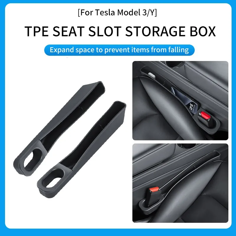 For Tesla Model 3 Y Car Seat Gap Filler Side Seam Storage Box Styling Seat Gap Leak-proof Filling Organizer Interior Accessories