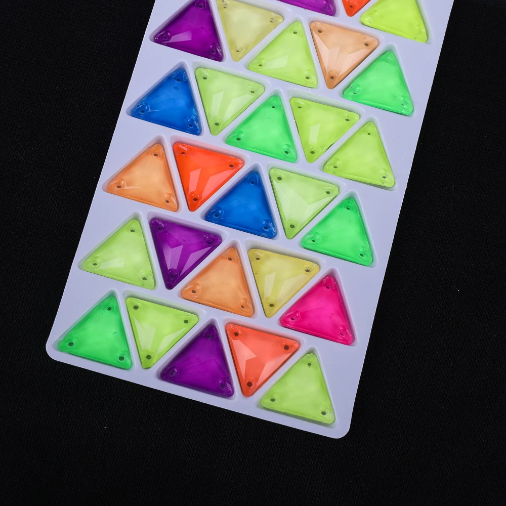 Vc Neon fluor zieren des Dreieck auf Strass Dreieck nähen Diamant Glas Diamant Flatback DIY Zubehör Hochzeit nähen – Detail 14