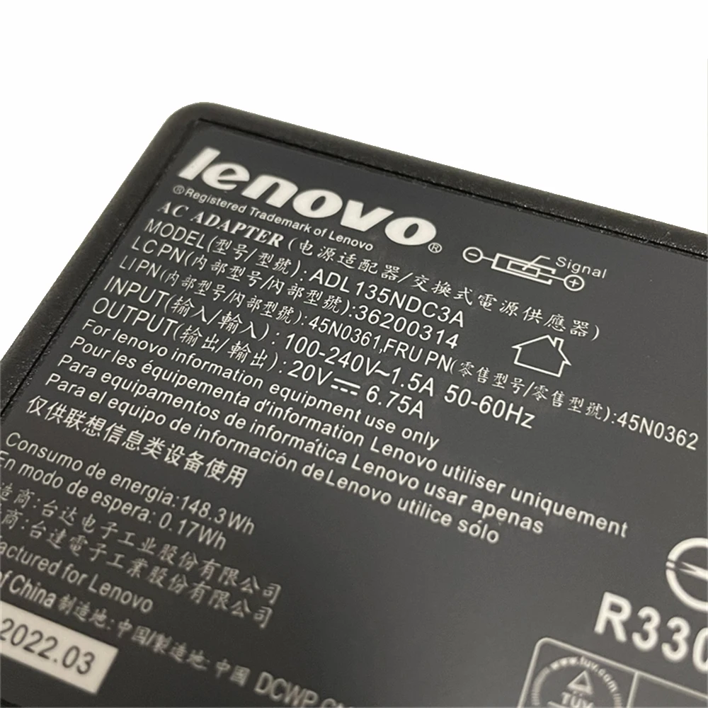 Adaptador ac usb Lenovo-20 v 6.75a 135w, para lenovo t440p t460p ideapad y50-70 y70-70, carregador de laptop, original