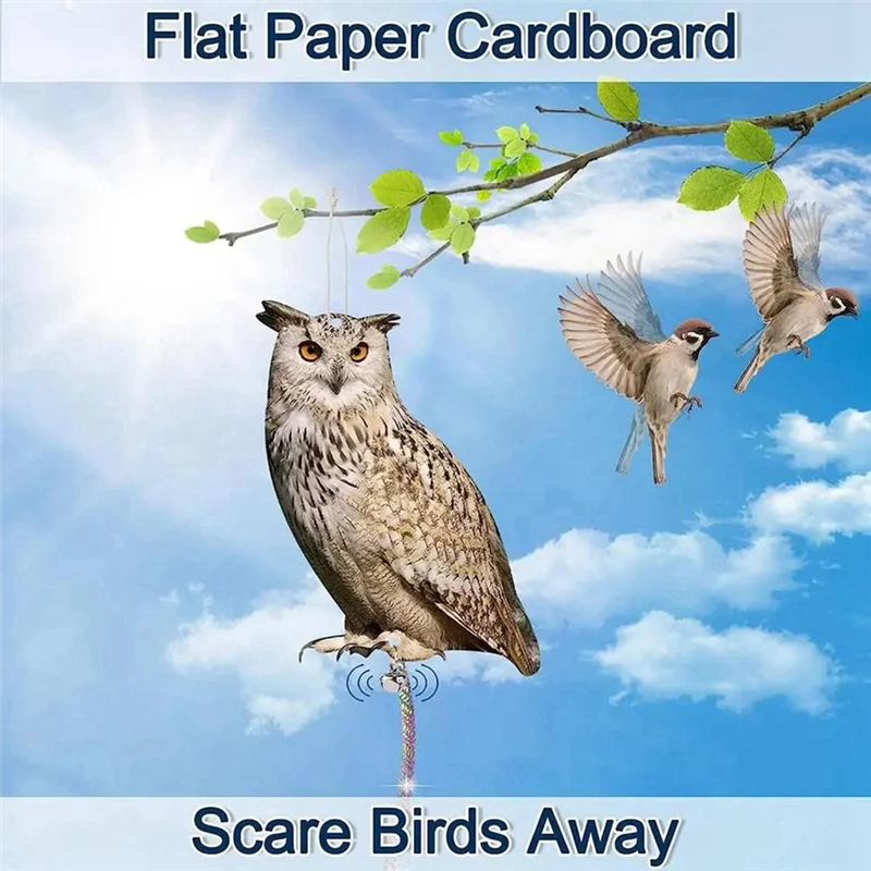 -AA95 Acrylic Bird Repeller Simulation Owl Reflective Bird Repeller Owl Orchard Balcony Garden Bird Repeller Decoration