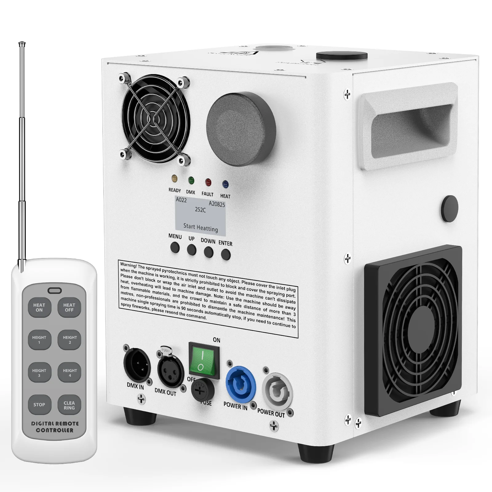 U'King 800W Kaltfunkeneffektmaschine DMX-Steuerung Bühnenausrüstung Top-Sprüh-Elektronik-Blumenmaschine für Shows und Weihnachten