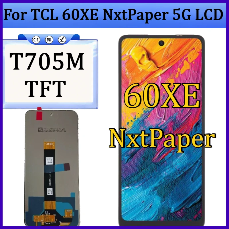 

New TFT For TCL 60XE NxtPaper 5G LCD DIsplay Touch Screen Digitizer Assembly T705M Display Replacement Parts