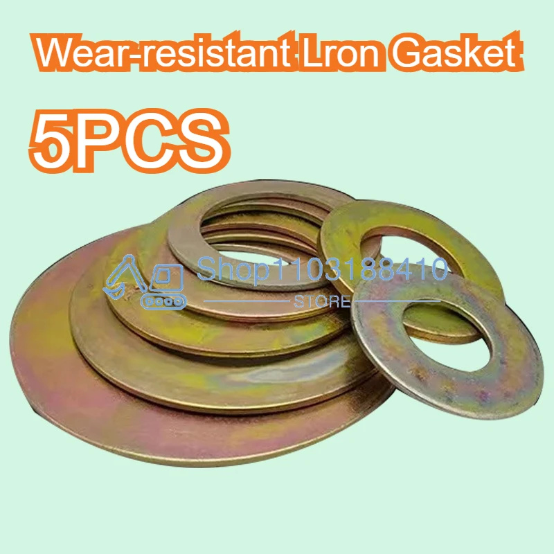 

Для штифта ковша экскаватора, тонкая шайба, прокладка вала ковша, металлическая износостойкая железная прокладка, круглая утолщенная прокладка, 5 шт.