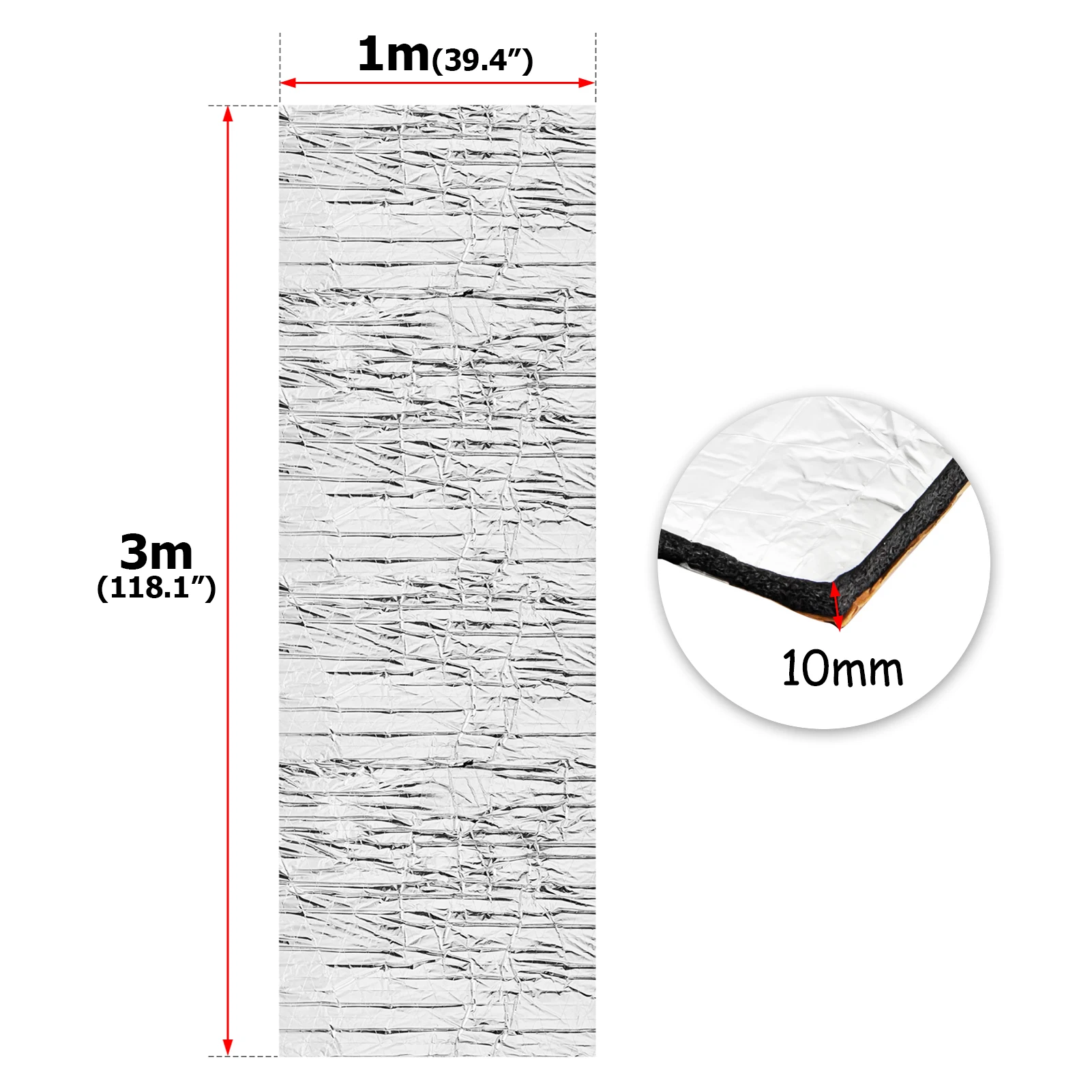 

Heat Shield Insulation Thermal Sound Deadening Control Noise Damping Mat 3/8"