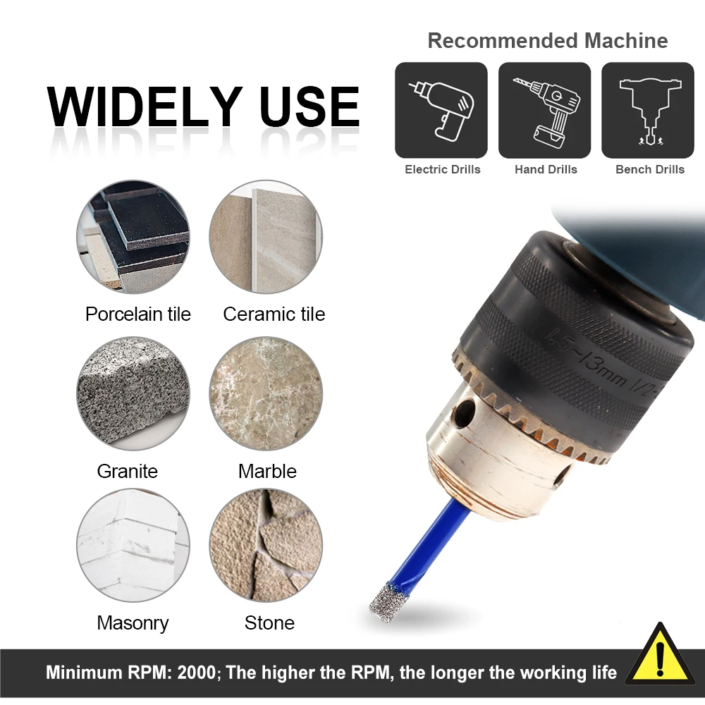 SHDIATOOL 5-12 мм набор алмазных сверл с шестигранным хвостовиком, открывалка для кольцевой пилы для фарфоровой плитки, мрамора, керамики, аксессуары для ручных инструментов