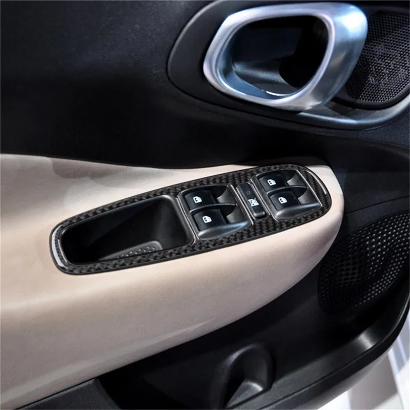 

Carbon Fiber Car Interior Door Handle Panel Cover Trim Frame Sticke For Fiat 500L 2014-2017 Car Accessories