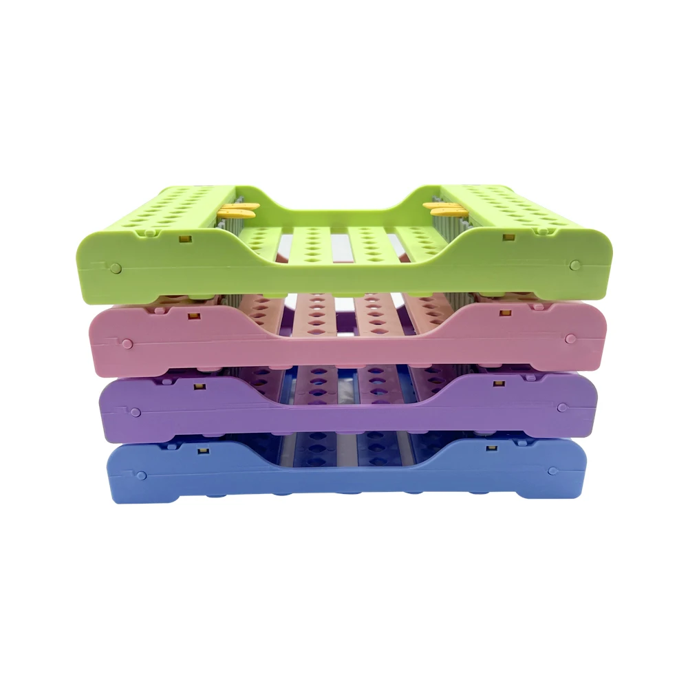 Dental Sterilization Box 4/810 Slots Instrument Cassette Rack Plastic Disinfection Tray Storage 135℃ Autoclave