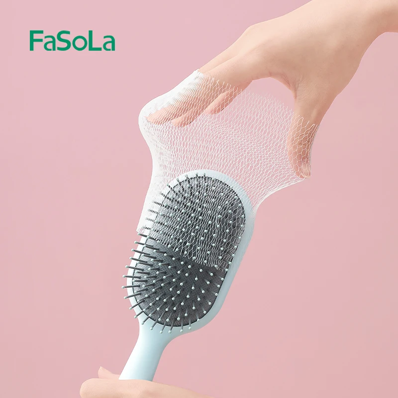 FaSoLa 50Pcs Air Cushion Comb Cleaning Net Cover Hair Brush Airbag Pet Combs Net Paper Brush Cleaning Pad Comb Protection Net