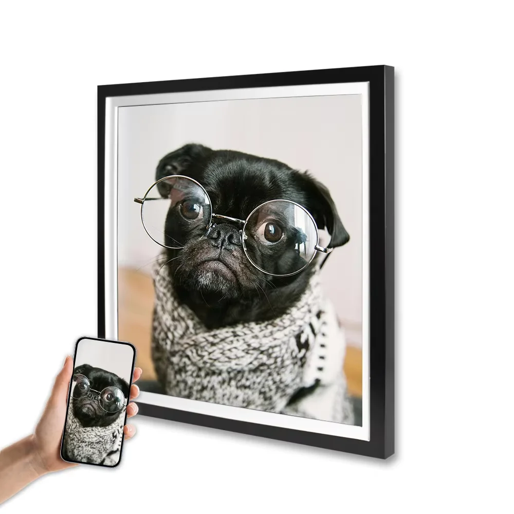 

High Definition Metal Frame Wall Mount Digital Square Advertising LCD Display Screen With Video Playback For Restaurant