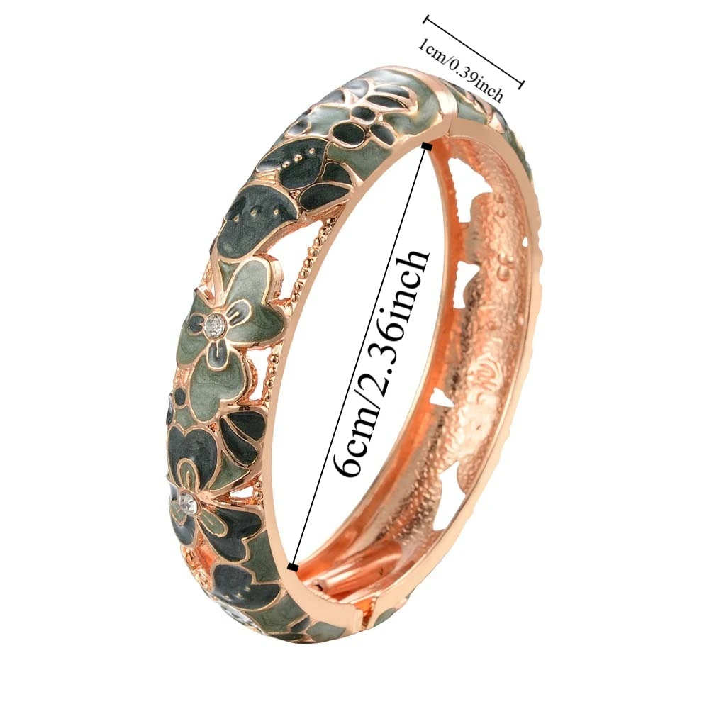 Traditional Vintage Cloisonne Bangle Hanfu Accessories Chinese Style Filigree Enamel Bangle Pattern Openable