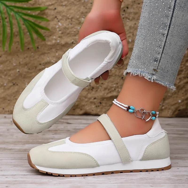 Spring and Autumn Women's Comfortable Vintage Single Shoes New Women Color Blocking Casual Fashionable Anti Slip Low Top Shoes