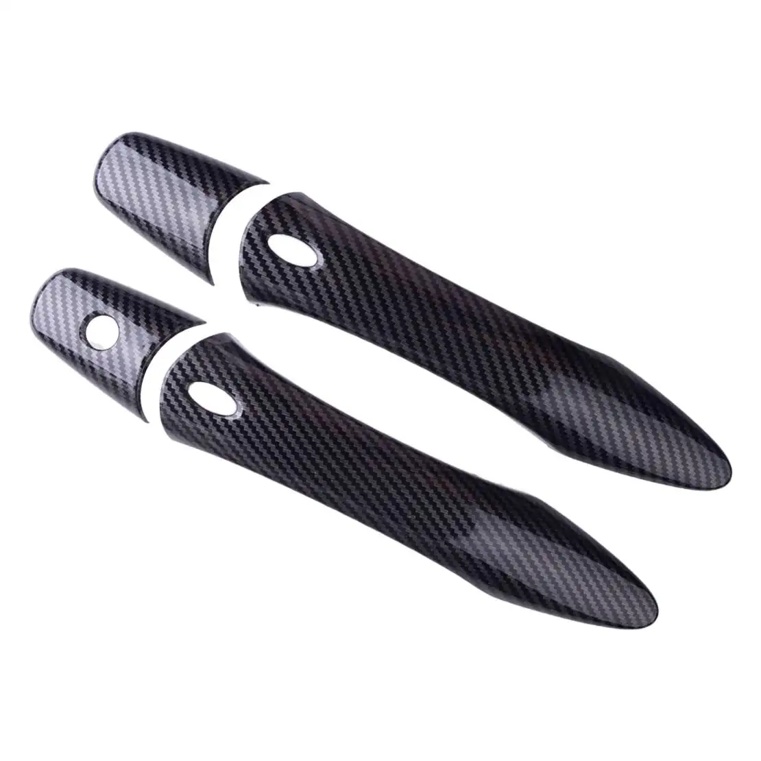 1 set Exterior Door Handle Cover Trim With 1 Key+2 Smart key Hole Carbon Fiber Style ABS Fit for Infiniti QX80 SUV 2014-2024