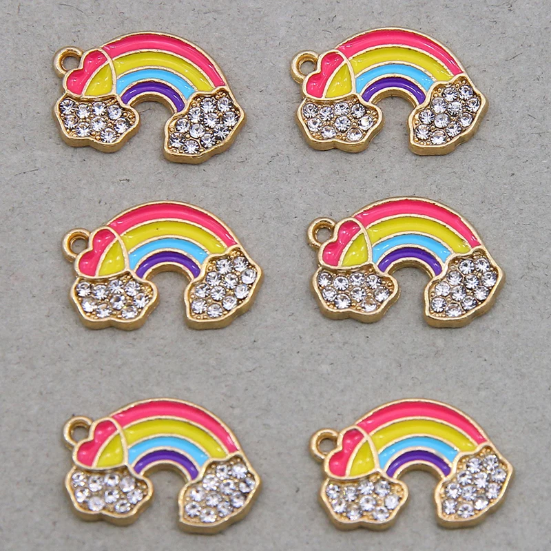 50 قطعة/الوحدة 18*13 مللي متر المينا قوس قزح سحابة السحر للمجوهرات النتائج Colorful بها بنفسك الملونة Charms القلائد المعلقات أقراط صنع