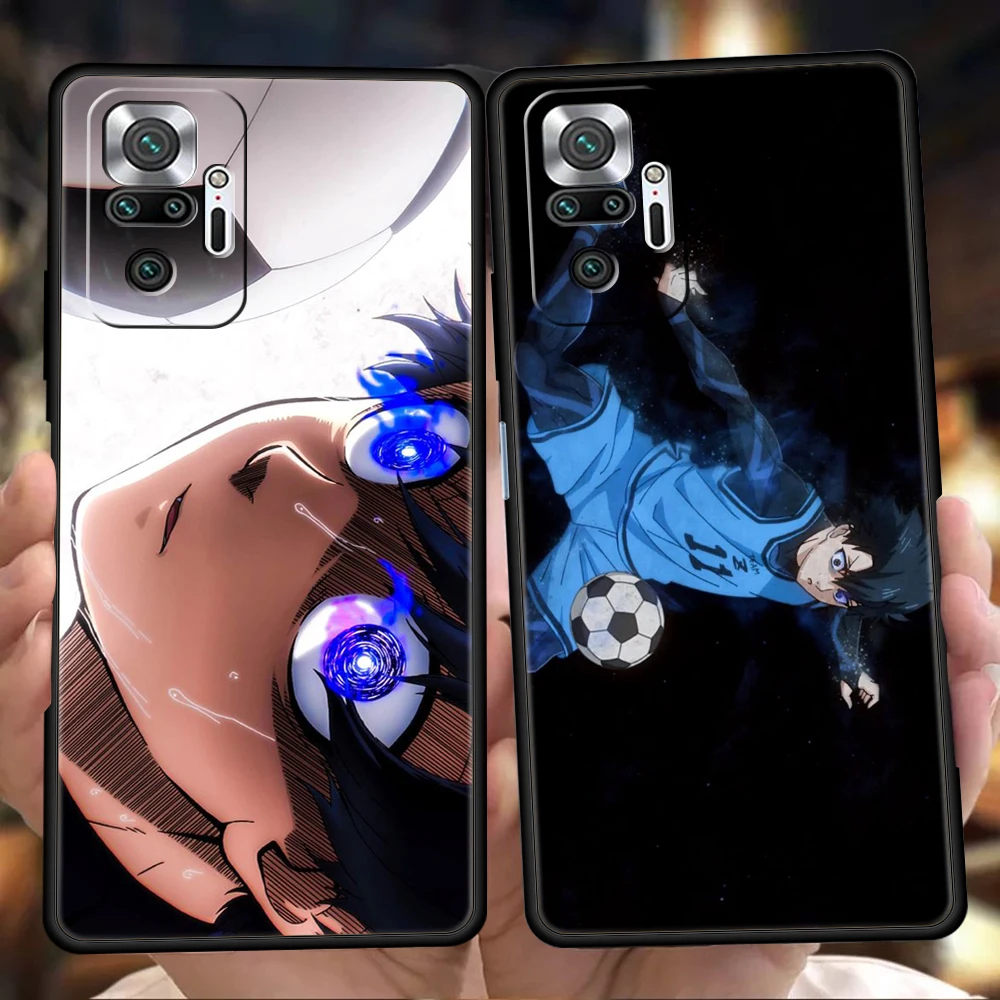 Funda de teléfono con cerradura azul de dibujos animados para Redmi 13C 10C Note 13 12 10 11 Pro Plus 7 8T K40 K50 Gaming Pro Plus 5G bolsas de carcasa suave