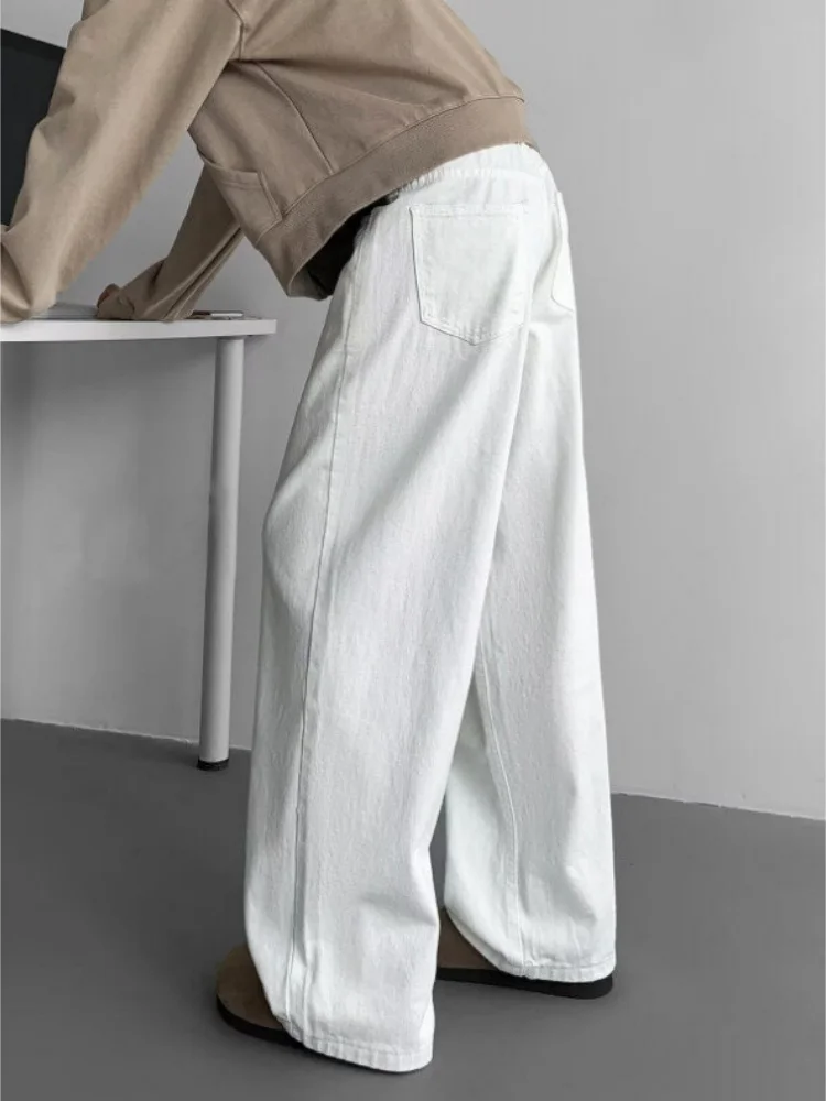 

Белые свободные мужские джинсы прямого кроя American Sle Cleanfit, удобные классические синие джинсовые брюки для весны и осени