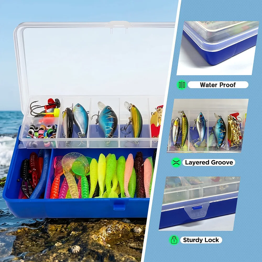Thornsline Kit de señuelos para lubina: popper, vib y jig metálico