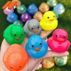 New 1/6/10/20/50Pcs Color Glitter Rubber Duckies Assorted Squeaky Ducks Car Ornaments Duck for Car Dashboard Decoration Decor