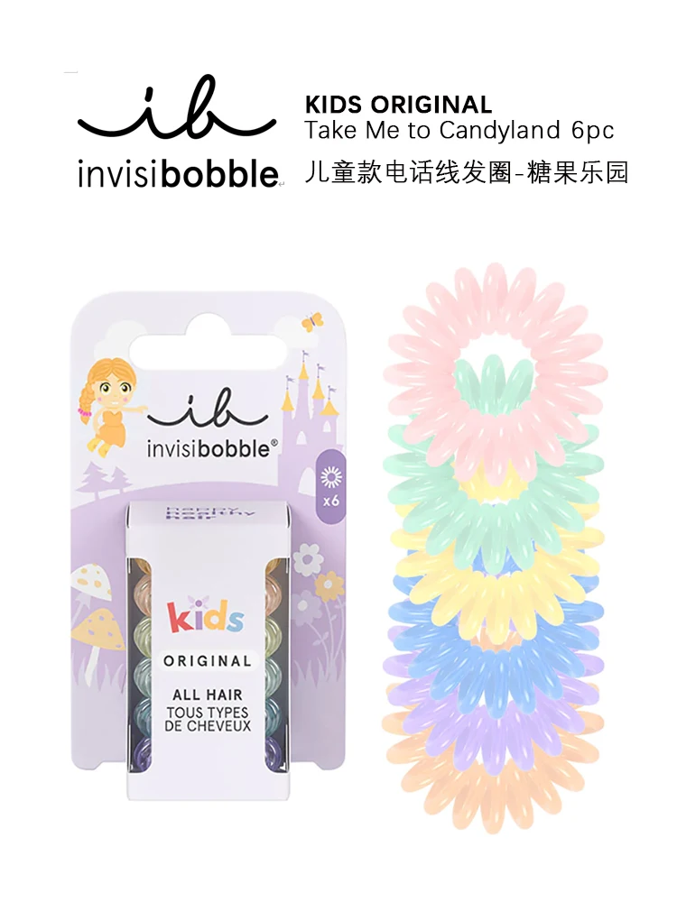 

invisibobble KIDS ORIGINAL Take Me to Candyland 6pc raceless hair ring less damage less marks and less pain baby girl