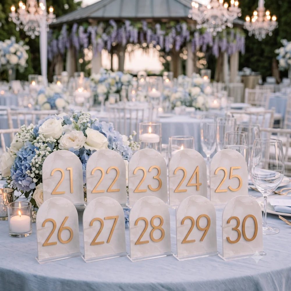 10 قطع من لافتات أرقام الطاولا - مراجعة Table Number Gold وسعره