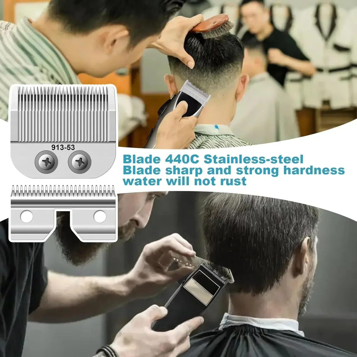 Professional Adjustable Fine Blade Compatible with Oster Fast Feed 076023 and Salon Pro Clippers 076830 Blade