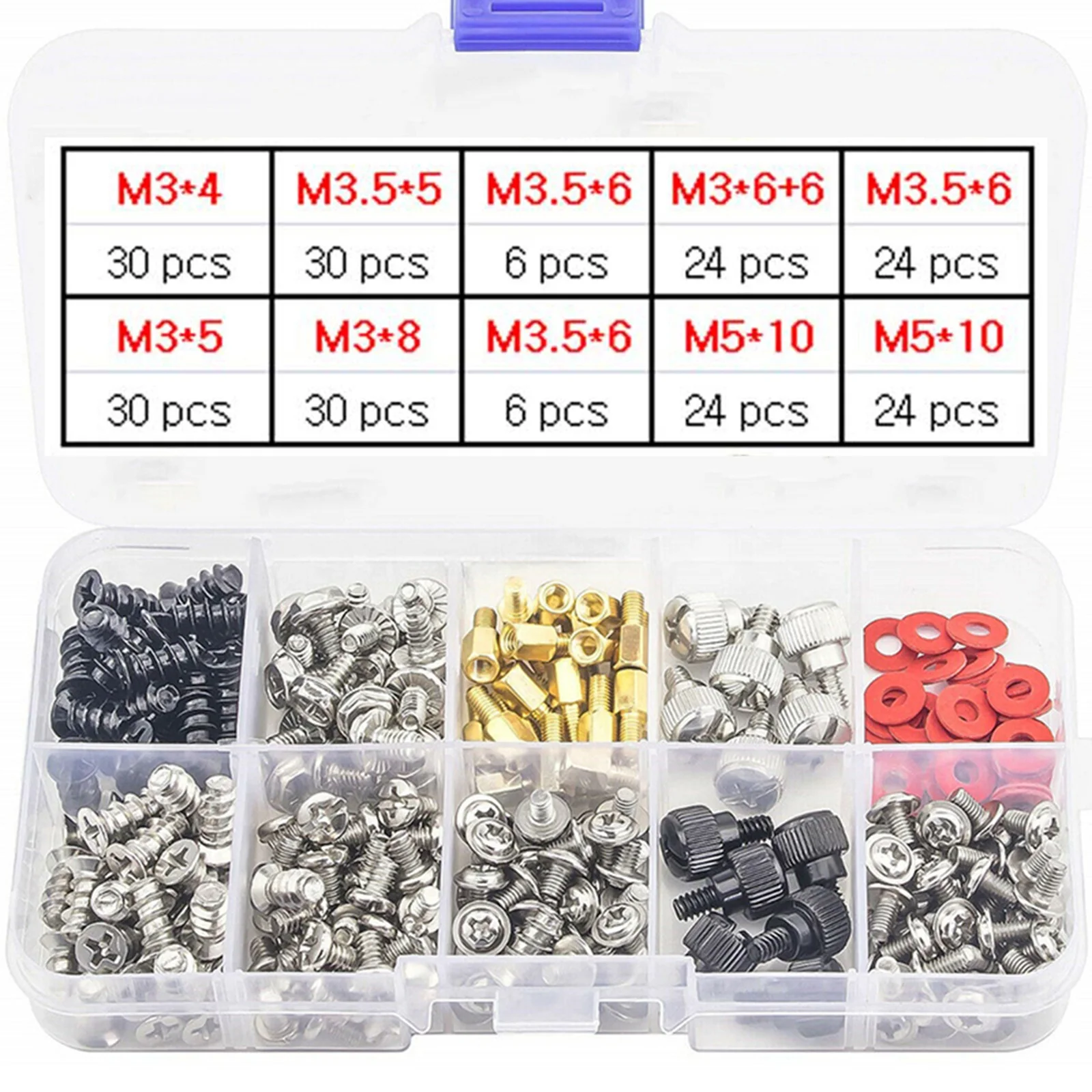 

228Pcs PC Screw Standoff Set Kit Hardware Fasteners For Computer Case Hard Drive Motherboard Cooler