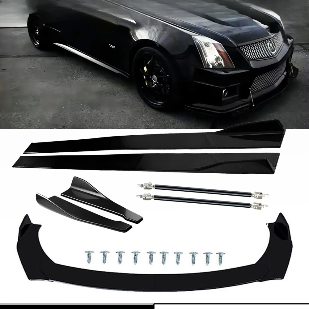 

For Cadillac CTS Front Splitter Bumper Lip Spoiler Gloss Black Bod Kits United States
