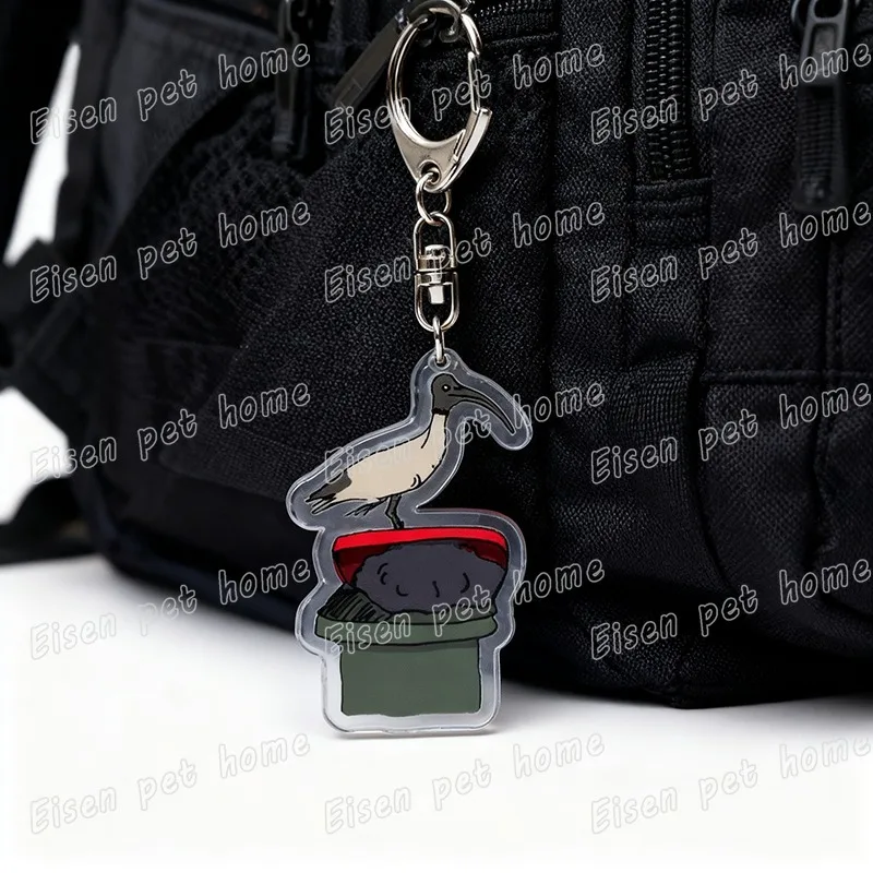 مضحك بن Chichen المفاتيح الاكسسوارات حقيبة السحر Ibis القمامة تركيا أستراليا الطيور Keyrings مجوهرات المشجعين الأصدقاء هدية