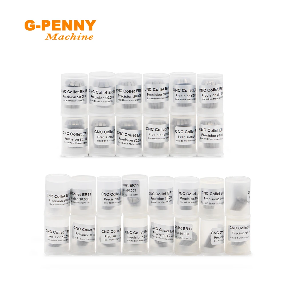 G-Penny ER11/16 Spring Collet Chuck High Accuracy 0.008mm 1,2,3,4,5,6,7,8,9,10,1/4,1/8 CNC Milling Lathe Tool spindle motor