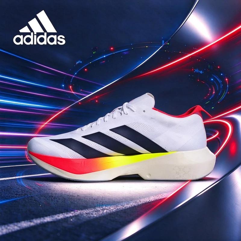 adidas Adizero Drive RC Cloud White Solar Red Road Racing Shoes Lightstrike Carbon Plate Trainers JR9380