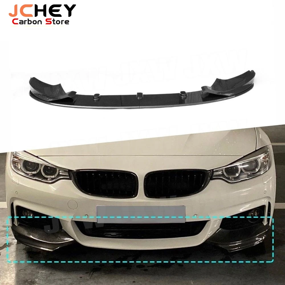 

JCHEY Gloss Black Car Front Lip Spoiler Splitters for BMW 4 Series F32 F36 M Sport 2014 + Front Bumper Splitters ABS Black