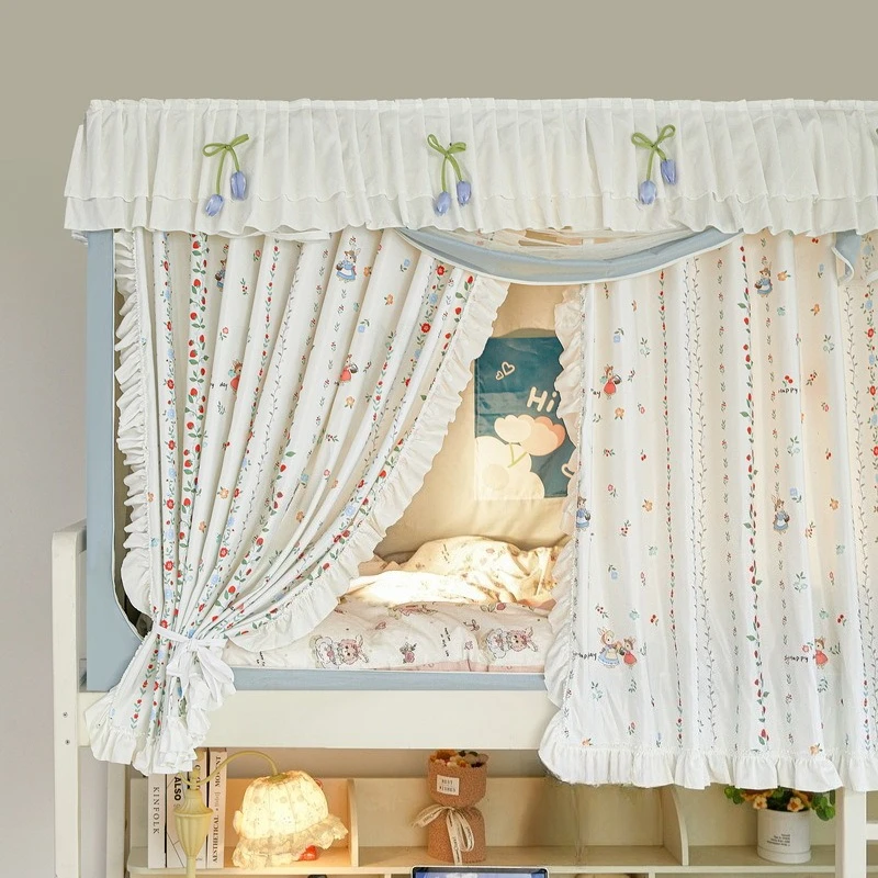 Dormitory bed curtain mosquito net all-inclusive double-layer shading and dust-proof dormitory bunk