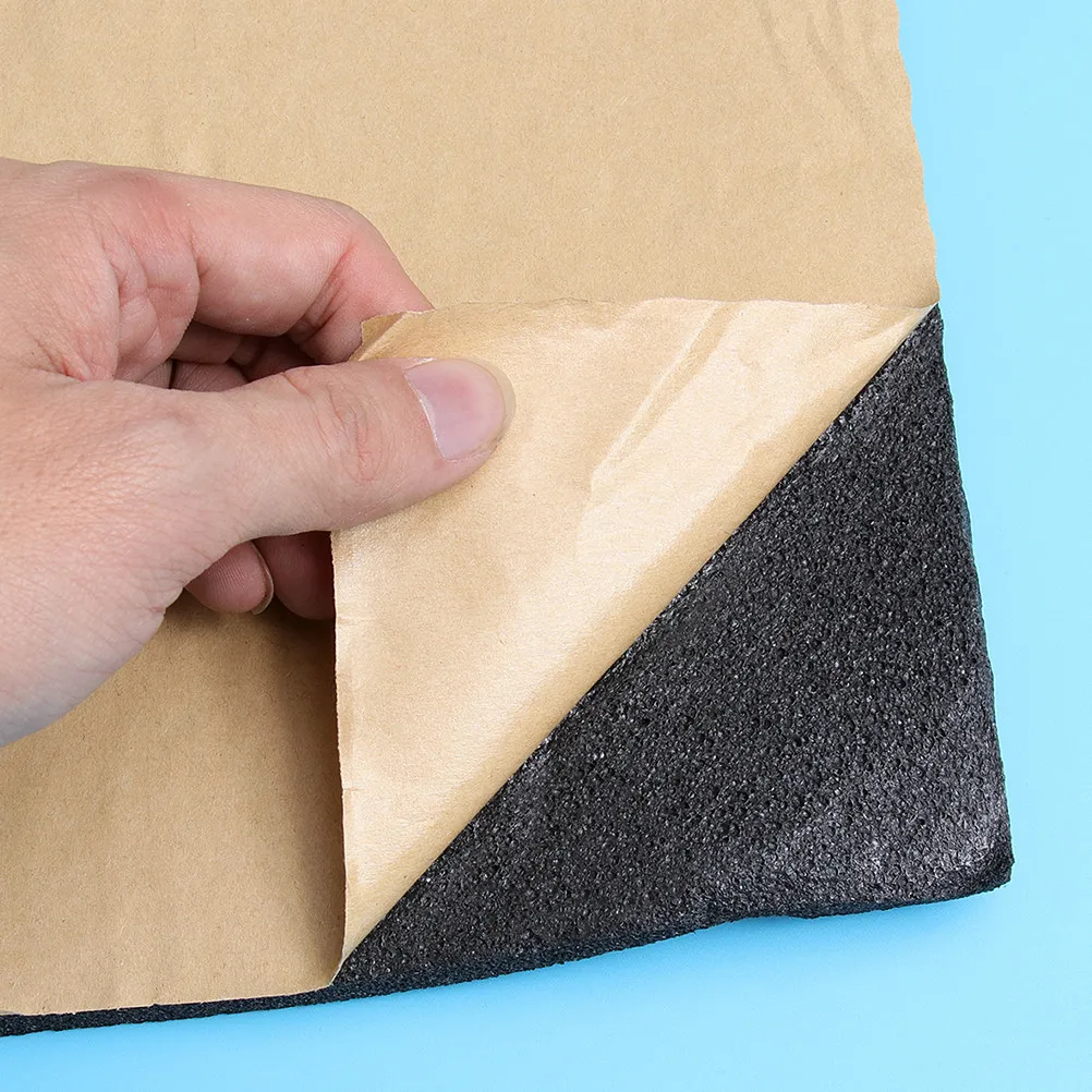 4Pcs Car Soundproof Cotton 10Mm 50x30cm Sound Insulation Cotton Noise Reduction Sound Absorbing Car Accessories Black