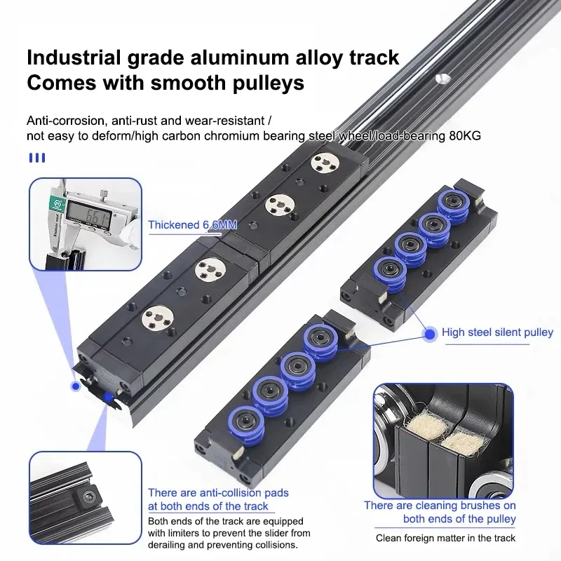 

Pull Out Kitchen Island Countertop with Rotating Top Rail System, Sliding Table, Storage Accessory for Home Improvement