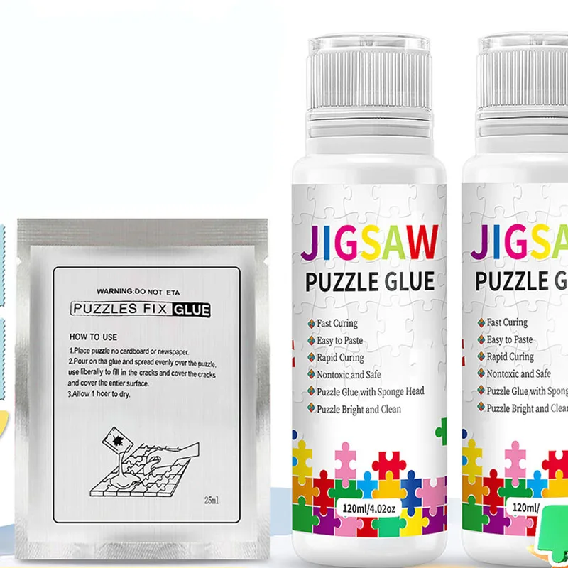 120ml Puzzle Glue Jigsaw Puzzles Fixative Glue Fast Dry for DIY Sticking Paper Preserving Jigsaw Puzzles