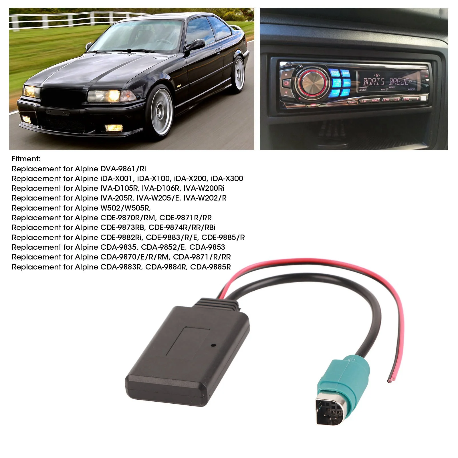 كابل وحدة بلوتوث للسيارة AUXIN ، محول صوت لاسلكي ، بديل لألبين IDAX001 IVA205R #6