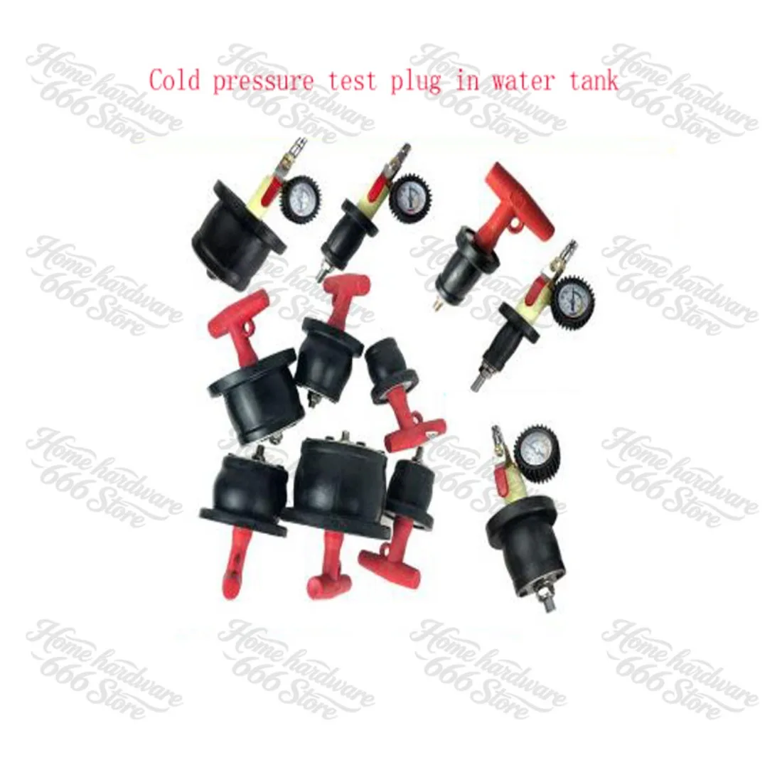 Car Water Tank Plug Rubber Plug Leak Test Press Rubber Pier Pipe Plug Leak Detection Tool Set Repair Intercooler Head