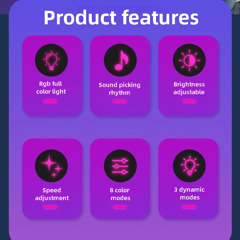 LED Atmosphere Light Intelligent Background Voice Controlled Sensing APP Remote Control Bedroom Desk Long Strip Night Lights