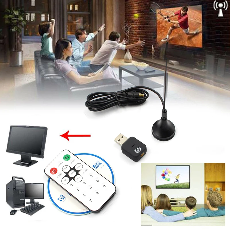 Digital DVB-T2/T DVB-C USB 2.0 TV Tuner Stick Receiver with Remote Control