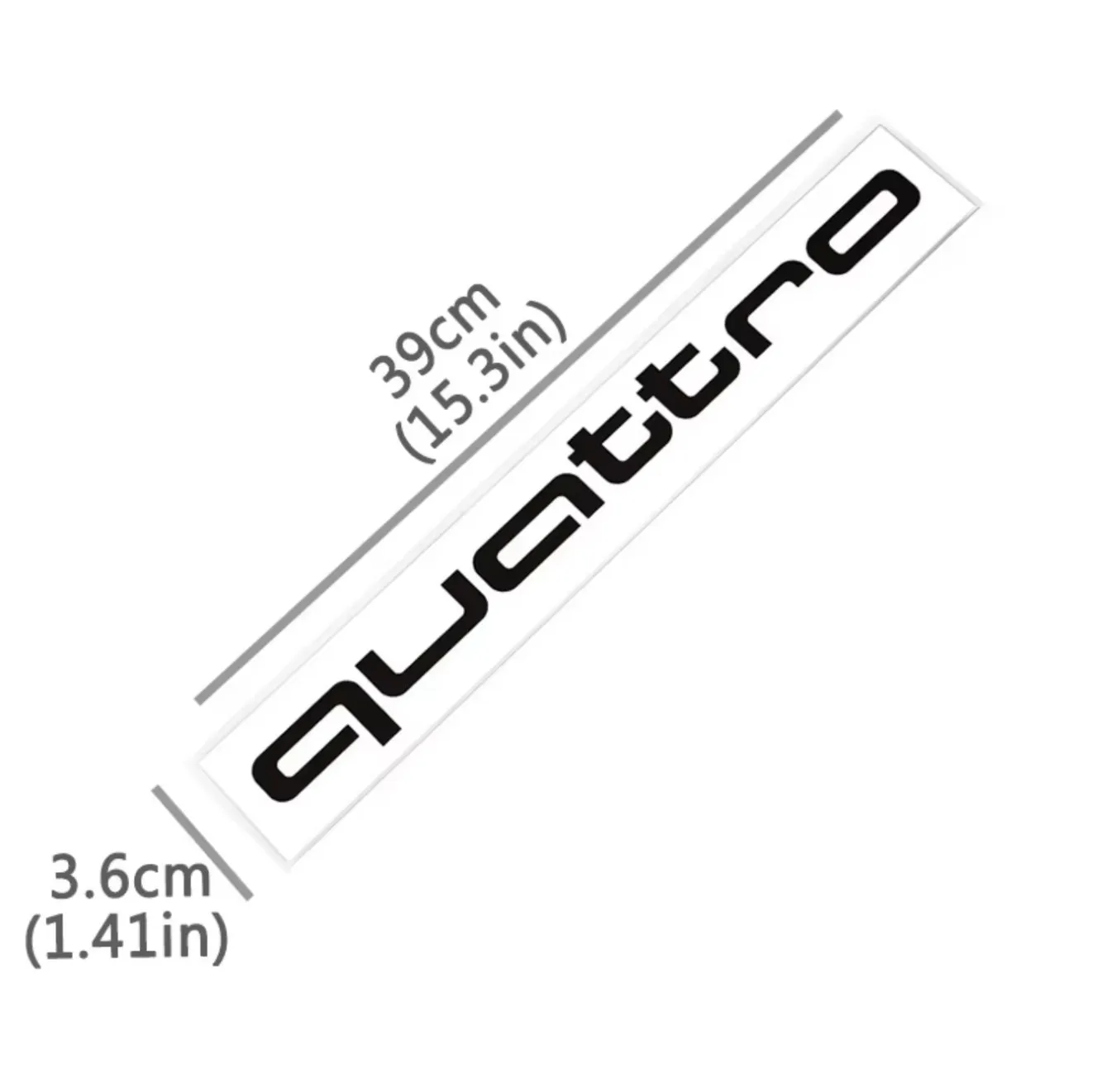 39 سنتيمتر 15.2 بوصة 2 قطعة ملصق سيارة عاكس أنيق مائي لأودي كواترو حروف اكسسوارات السيارات مقاوم للماء #2