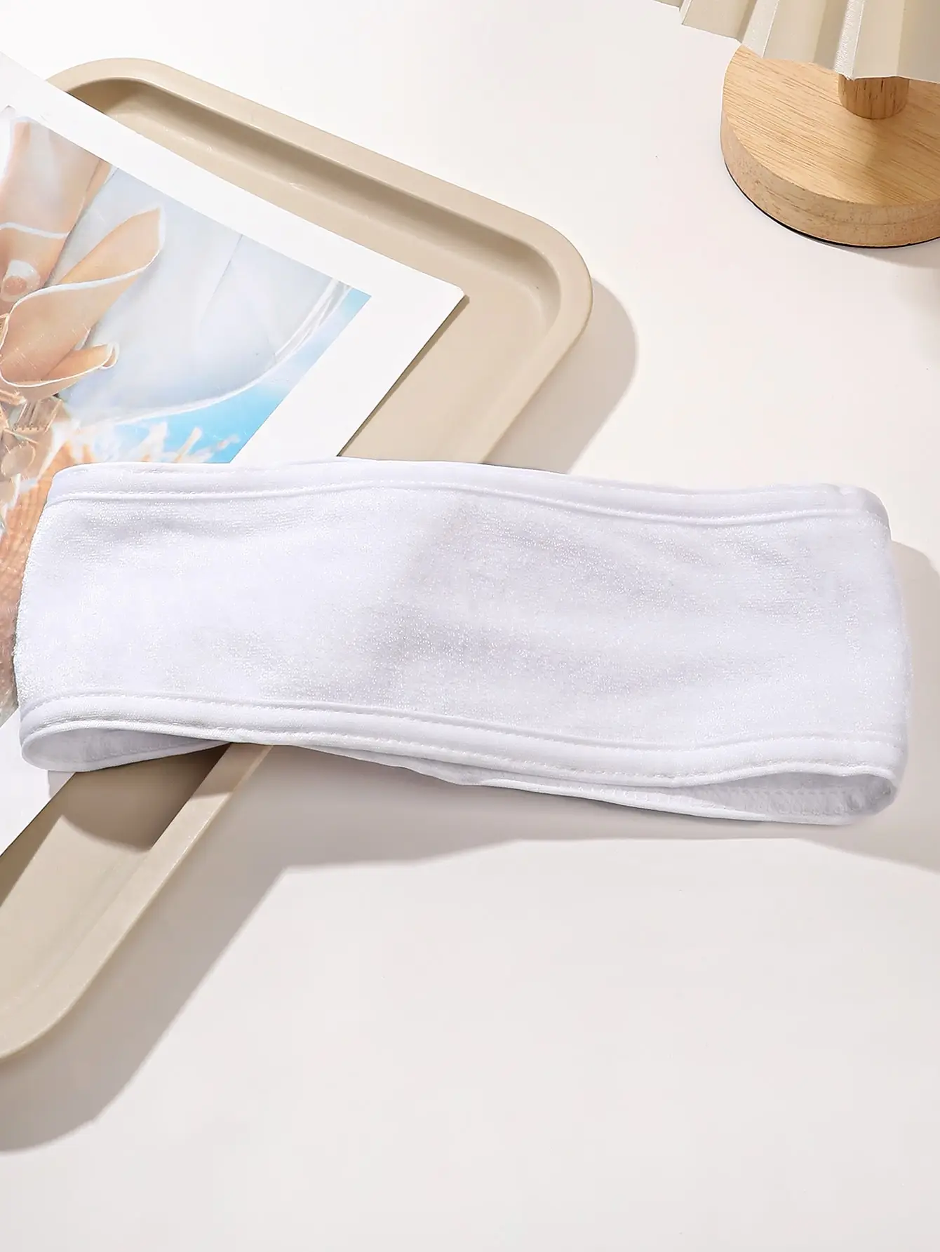 1 pçs ajustável branco velcro bandana antiderrapante hairband para mulheres acessórios de cabelo simples laço de cabelo para lavar o rosto yoga spa