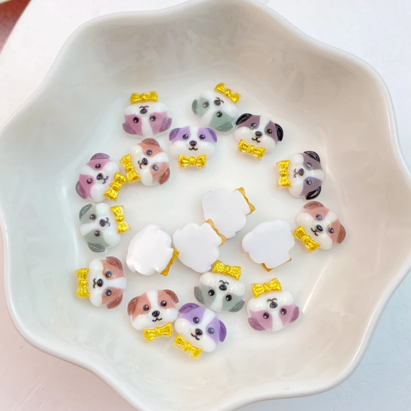 50Pcs New Cute Resin Mini Cartoon Dog Flatback  Jewelry Making Manicure Hairwear Accessorie