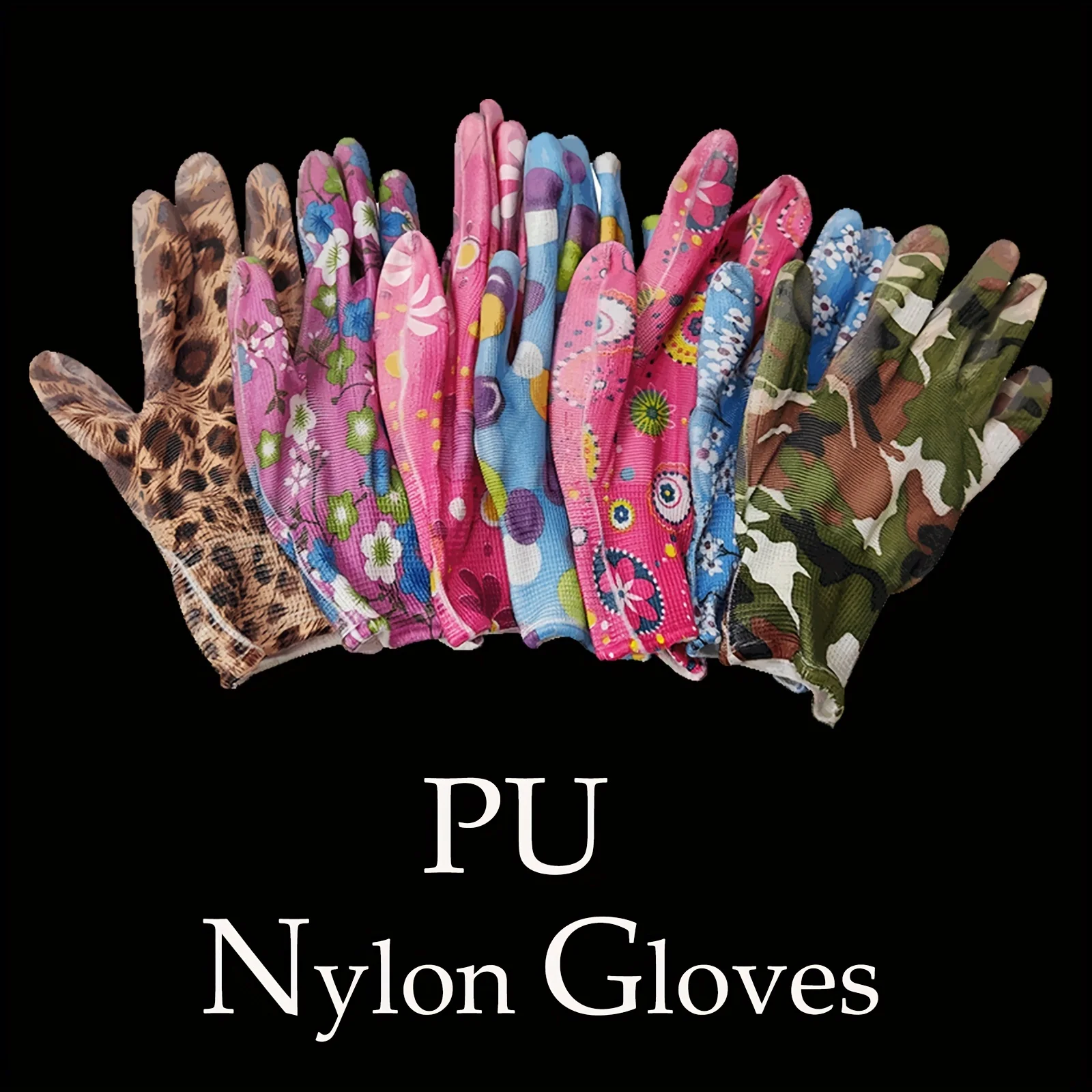 12/8/2Pairs Random Color Outdoor Protective Work Gloves Gardening Gloves for women and Men PU Nylon Garden Gloves